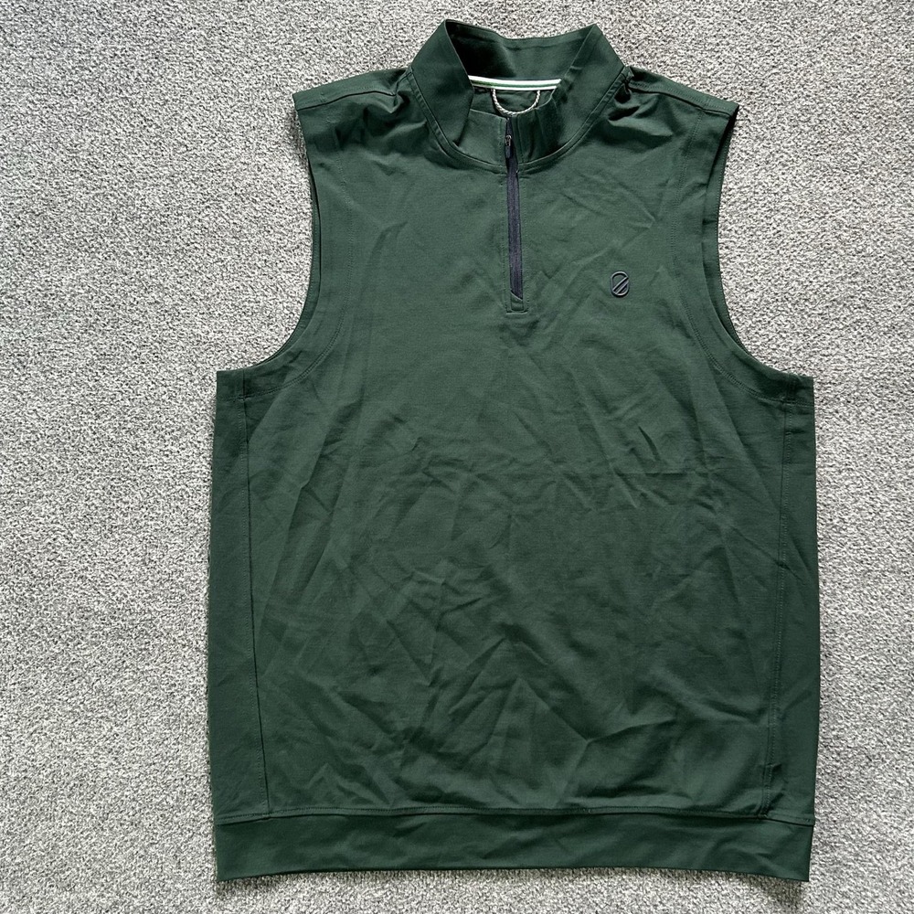 Extracurricular Golf Vest Men's 2XL Green 1/4 Zip‎ Performance Stretch Pullover